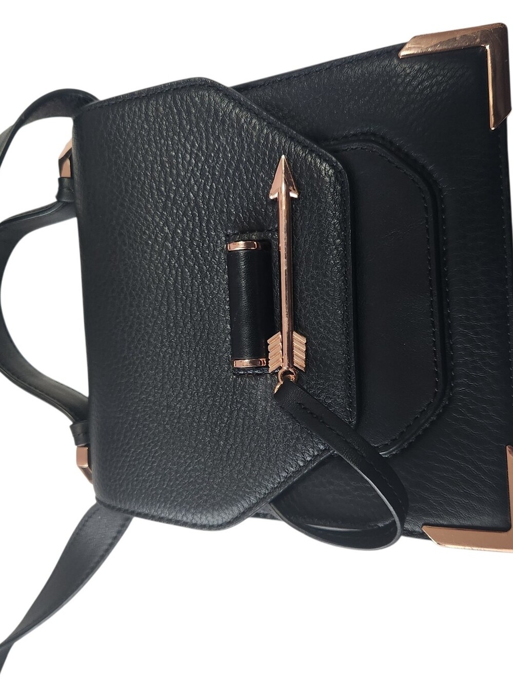 Mackage Top-Handle Crossbody Bag with Rose Gold Hardware - Picture 7 of 10
